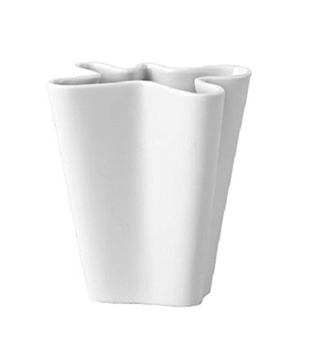 Rosenthal 14259-800001-26009 Miniaturvase "Flux" aus weißem Porzellan, Höhe 9 cm
