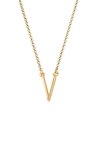 Elli-Damen-Schmuck-Echtschmuck-Halskette-Kette-Gliederkette-Geo-Dreieck-V-Kette-Blogger-Sterling-Silber-925-Vergoldet-Lnge-45-cm