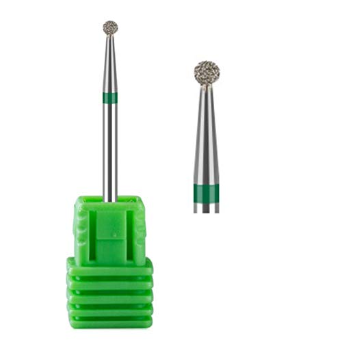 Natury Nails - Fresa diamantata per unghie Punta tonda per unghie Manicure russe, pedicure, smalto semipermanente, cuticola. Lima per tornio verde grana grossa