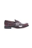 Penny loafer with hand stitch detail to sides Bookbinder leather with fumè finish Gimping to vamp Heel counter detailing Folded top line for maximum comfort Last 126 Leather sole Unlined for softness Handwritten shoe info to inner vamp Goodyear construction Church's crest to sock and sole