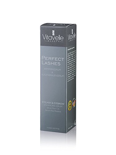 Wimpernserum & Augenbrauenserum ohne Prostaglandine | Wimpern Booster für schnelles Wimpernwachstum und Volumen | Lash Serum PERFECT LASHES von Vitavelle | 8 ml - 6