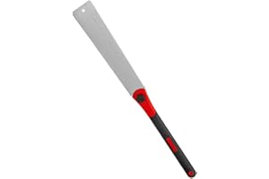 LSLANSOON Double Edged Hand Saw, 32cm Japanese Ryoba Pull Saw Flexible Flush Cut Saw for Fine and Coarse Cutting Woodworking (Red)