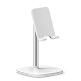 SOPORTE AJUSTABLE DE MOVIL: El soporte de ángulo múltiple puedes ver películas, navegar por internet, ver las fotos y mucho más en la cama, el escritorio, el coche sin sostener tu móvil, puede ajustar fácilmente con una mano el ángulo de visión más cómodo (5 ° -45 °).