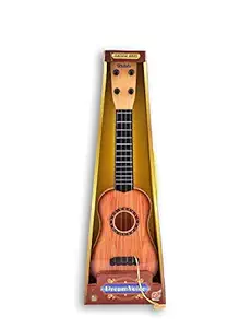 SiddhiS Enterprise 4-String Plastic Metal Acoustic Musical Instrument Learning Guitar Toy for Kids