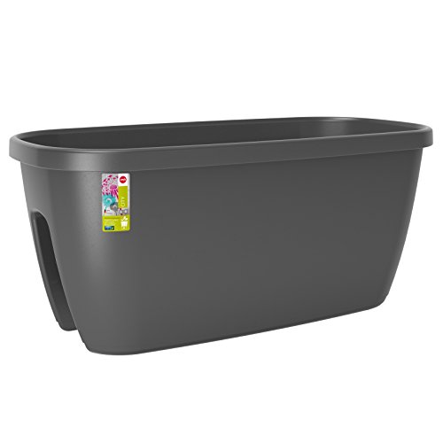 Emsa Geländertopf für den Balkon, 21 Liter, Selbstbewässerungssystem, Granit, City, 515389 - 7