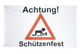 Flaggenfritze® Flagge Achtung Schützenfest 90x150cm