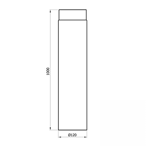 raik SH002-120-sw Rauchrohr / Ofenrohr 120mm – 1000mm schwarz - 3