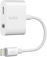Belkin - F8J212btWHT - Adaptateur RockStar Lightning + Audio 3,5 mm - Permet d'Ecouter de la Musique via la Prise Jack et de Charger Simultanément votre iPhone - Compatible iPhone 7/7+/8/8+/X - Blanc (Certifié MFi)