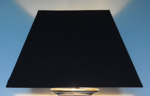 hochwertiger Leinen Lampenschirm rechteckig 40 cm schwarz - 2