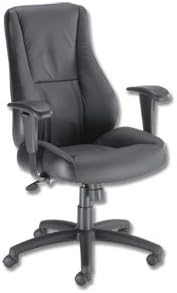 Trexus Hampshire Manager Armchair Adjustable Arms Back H660mm W520xD510xH470-550mm faux leather Black