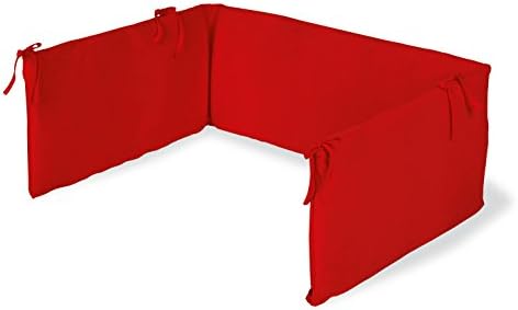 Pinolino Terry cloth Cot Bumper with Zipper for Cot Bed (Red)