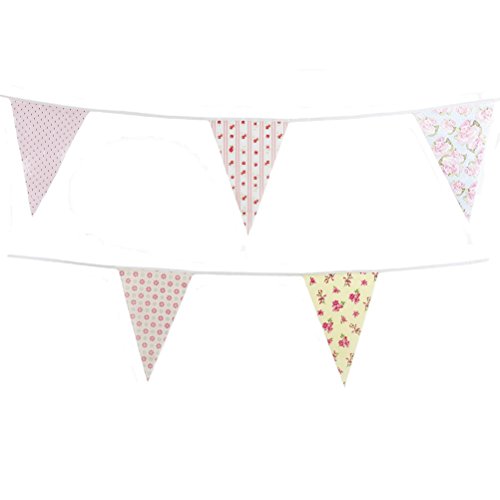 VORCOOL 10M Wimpelkette Wimpelgirlande aus Baumwolle Hochzeit Party Deko - 2