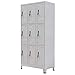 Produktbild vidaXL Schließfachschrank Umkleideschrank mit 9 Fächern Stahl 90x45x180 cm Grau