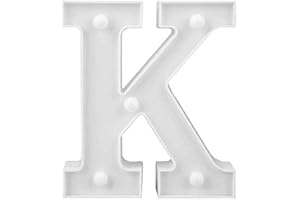 KOPPER-24 LED Deko Buchstaben - 22 cm A-Z - mit warmen Licht - Lampe beleuchtet Hinstellen Hochzeit Schriftzug Wort Love Home Batterie Lechtdeko Alphabet Ja Liebe Romantisch Wohnzimmer Bar Leuchtbuchstaben (K)