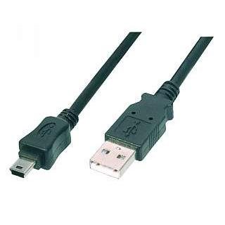 USB 2.0 Mini Kabel, USB-A Stecker-Mini USB-B Stecker, 1,0 m