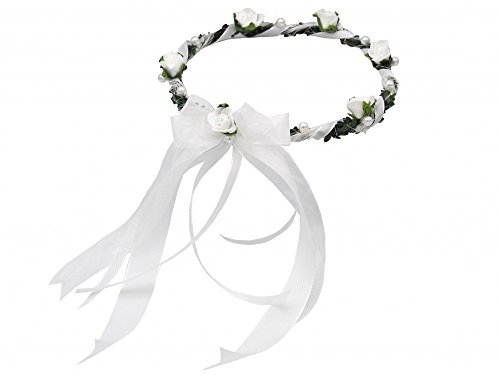 Haarschmuck Haarkranz Weiß Kopfschmuck Hochzeit Kommunion Taufe Blumenkind