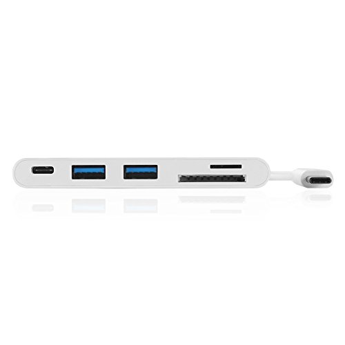 TNP USB C Micro SD/MMC/SD Card reader + USB 3.0 Typ A + USB Typ C Power Lieferung Ladegerät Port Hub Adapter – usb-c auf SuperSpeed USB, TF MicroSD & SD Memroy Kartenleser Adapter Stecker Kabel - 4