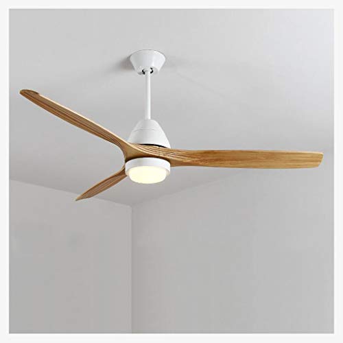 Haodan electronics candelabro Ventilador de Techo Nordic Light Moderno Comedor Habitación Sala Restaurante de Madera sólida de la lámpara del Ventilador (Color : White, tamaño : 52in)
