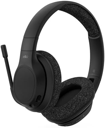 Belkin SoundForm Adapt Cuffie Bluetooth Over-Ear con Microfono a Braccio, Bluetooth Multipoint, Cuffie Wireless ENC, Durata Batteria di 65 Ore, Ricarica Rapida con USB C, Nero