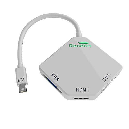 CableDeconn Multifunktions-Thunderbolt Mini Displayport DP auf HDMI VGA DVI Kabel Konverter Adapter für MacBook Pro Air - 9