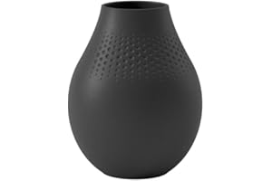 ‎VILLEROY & BOCH Villeroy und Boch Collier Noir Vase Perle No. 2, 16 x 116 x 20 cm, Premium Porzellan, Schwarz