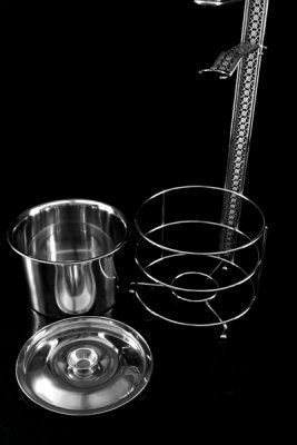 Kohlekorb Groß mit Zangen- und Deckelhalter - 4