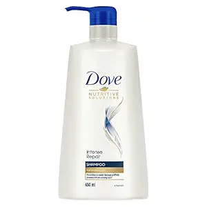 Dove Intense Repair Shampoo 650 ml, Repairs Dry and Damaged Hair, Strengthening Shampoo for Smooth & Strong Hair - Mild Daily Shampoo for Men & Women