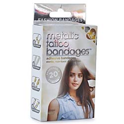 MediAid - Vendas para tatuajes (1 x 3 pulgadas, 20 unidades), color metalizado