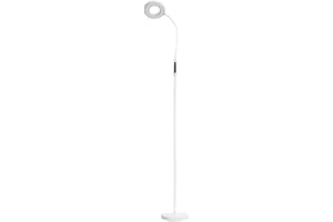 BEL AIR HOME - Lampadaire LED Moderne 10W sur Pied | Lampe de Salon Puissante, Lampadaire sur Pied avec Liseuse et Télécommande, Lampe Moderne à Poser pour Maison et Bureau, (BLANC)