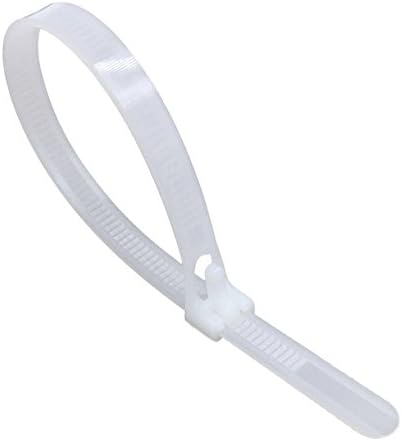 intervisio Cable Ties Releasable / 120mm x 7.6mm / White / Pack of 100 Pcs. Reusable Zip Tie