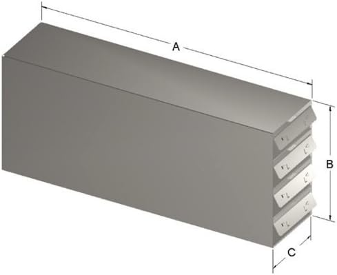 Alkali Scientific 16-Box Capacity (4 Long 4 High) Upright Drawer Rack for Standard 5.25 x 5.25 x 2-Inch High Boxes, Frame is Stainless Steel, Trays are Aluminum with Handles.
