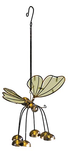 Tinkle Toes Garden Bells Adorno de jardín con Campanas, diseño de Mariposas Que Brillan en la Oscuridad, Black Trim