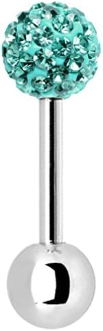 CZ Crystal Ferido Ball Top 316L Surgical Steel Cartilage Piercing, upper Ear or Tragus earring bar stud