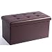 Produktbild Zedelmaier Sitzhocker Fußbank faltbar mit Stauraum belastbar bis 300 kg 76 x 38 x 38 cm (Braun)