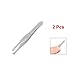 Gleader 2 Pcs Straight Tip Metal Eyebrow Tweezers Trimmers for Ladies