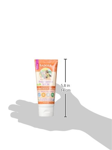 Badger Company, Active Kids, Zinc Oxide Sunscreen Cream, SPF 30, Tangerine & Vanilla, 2.9 fl oz (87 ml) - 5