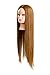 Goodofferplace 24-26 Inch Hairdressing 100% Professional Protein Synthetic Fiber Hair Female Training Head Cosmetology Mannequin Head Brown Colour W/clamp for College Salon and Professional Hair Cutting Braiding Setting