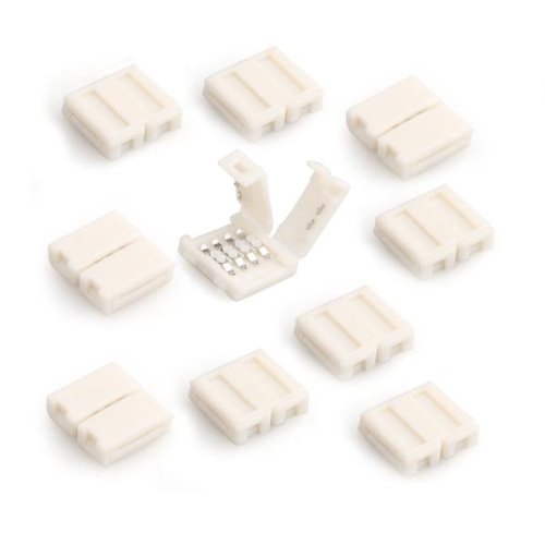 SODIAL (R) 10 Conectores de adaptadores para 10mm tira del LED RGB 5050