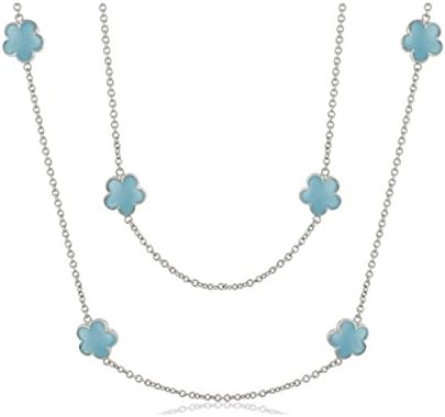 Lauren G Adams Silver and Enamel Daisy Love Necklace