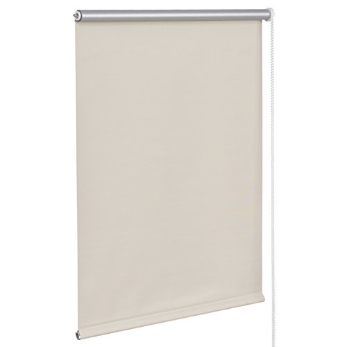 Costway Verdunkelungsrollo Fensterrollo Klemmrollo Thermorollo Seitenzugrollo Klemmfix-Rollo ohne Bohren 90x150cm Farbwahl lichtundurchlässig (Beige)