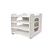 Produktbild Willesego Bücherregal nach Dokumentenbox Büro-Aufbewahrungsfunktion Data-Rack-Datei-Organizer Desktop-Kreativ-Multi-Layer-Rack, weiß (Farbe : Weiß, Größe : -)
