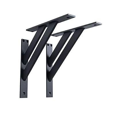 Sossai 2 x Sossai® rack/équerre/support design pour étagère | support mural pour étagère 240 x 240 mm (FSHR) console| Couleur : noir mat | Matière : Aluminium