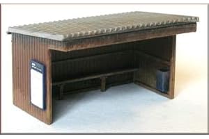 Knightwing Model Railway Station Halt / Shelter Building (Corrugated Roof) Plastic Kit- OO/HO Gauge