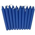 Pack of 10 Colourful Non DRIP Dinner Candles for Less Price - AVILABLE in Purple, Green,Blue,Pink, Orange,White and RED (Blue)