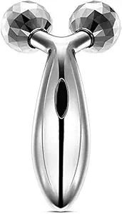 Misaki 3D Manual Roller Face Body Massager Skin Lifting Wrinkle Remover Facial Massage For Relaxation and Tightening (Silver)