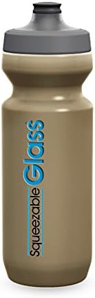 Squeezable Glass Signature Prismatic Gold Water Bottle, 22 oz/600 mL