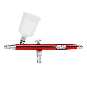 Airbrush, Airbrush Makeup Kit 0.3MM Spray Gun Kit Set Spray Paint Gun Kit Airbrush Paint Airbrush Gun, Tattoos Cake for Crafts Art(Red)