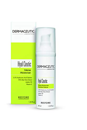 Dermaceutic Hyal Ceutic - Crema hidratante intensa 24 h con ácido hialurónico, aloe vera, vitamina E y aceite de jojoba - Crema facial antienvejecimiento - 40 ml