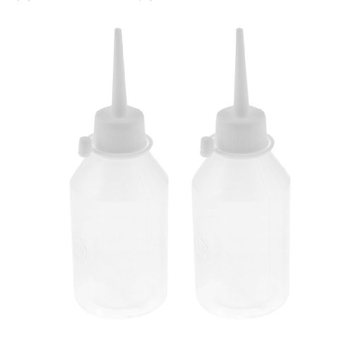 sourcingmap® 2 Pcs 100mL Weiß Plastik Machine Öl Wasser Squeeze Flaschen de