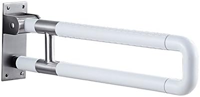 HJHY® U-type handrails, 304 stainless steel Fluorescent ring Nylon Foldable Non-slip Safety Bathroom Toilet Multi-style 60CM,75CM Anti-slip antibacterial ( Color : Without leg , Size : 60cm )